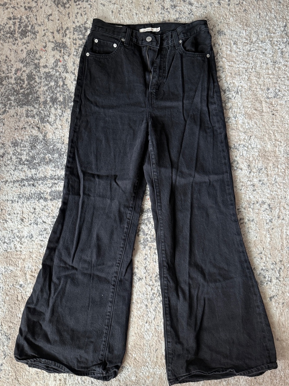 Levi's Black High-Rise Wide-Leg Jeans